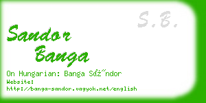 sandor banga business card